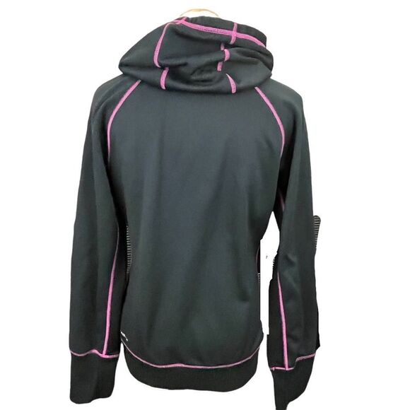 Nike Therma Fit Black and Pink Embroidered Pullover Hoodie M - Picture 3 of 5